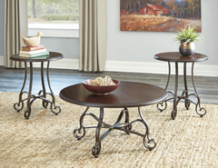 Ashley - 3 PC TABLES-BROWN