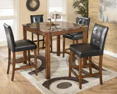 5 Piece Dining Set-Faux Marble