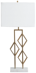 ASHLEY - 1 PAIR LAMPS-CHAMPAGNE/WHITE