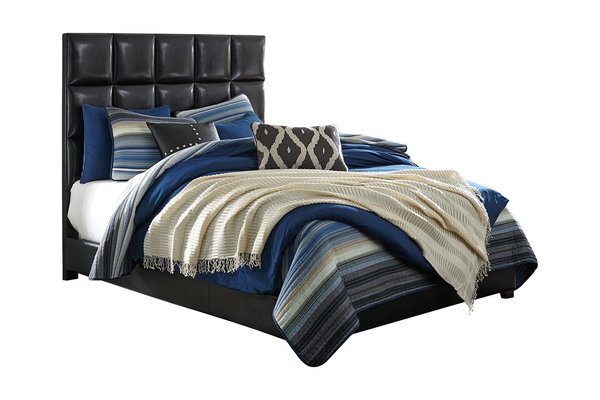 Ashley - QUEEN UPHOL BED-BLK